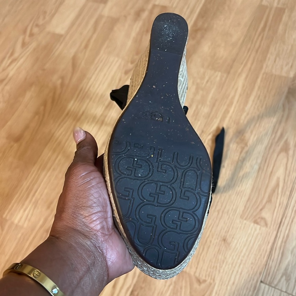 UGG Women's Black Wedge Sandals - Picture 2 of 2
